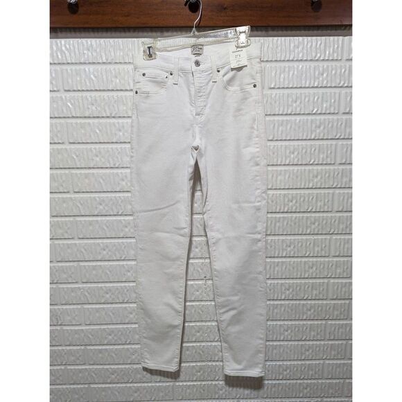 J. Crew Women's 27T White Denim 9" Mid-Rise Toothpick Jeans - Picture 1 of 8